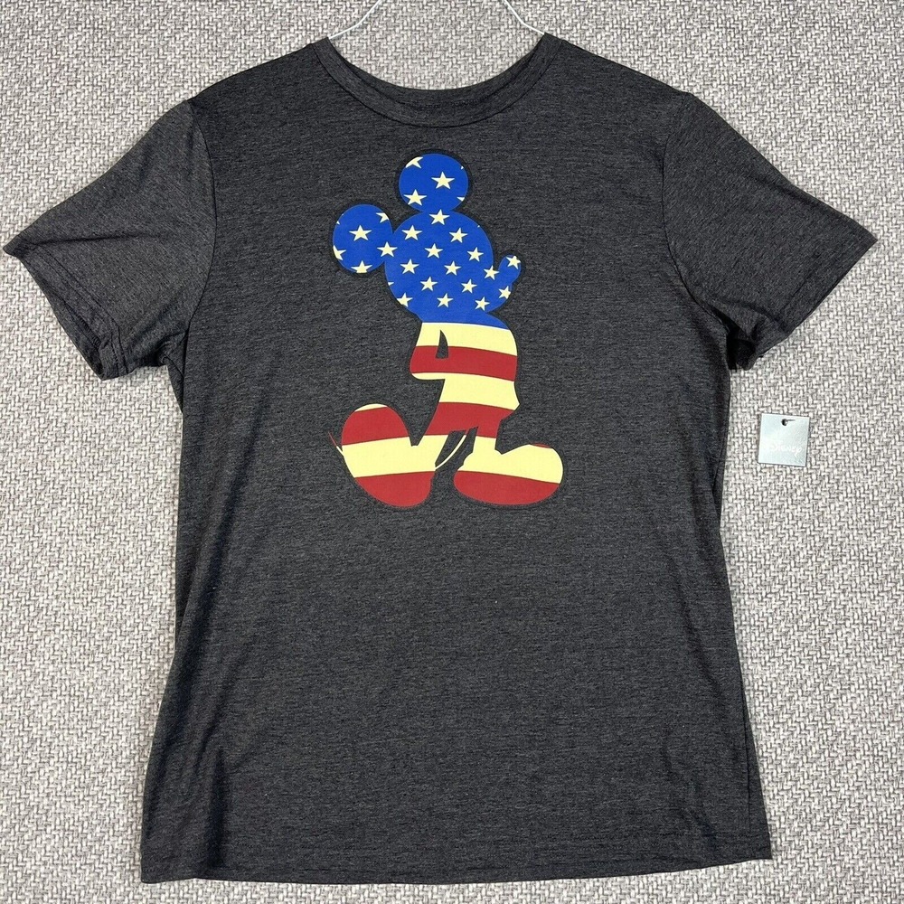 Disney Mickey Mouse Flag T-Shirt USA 4th July American Patriotic Men's Large - Picture 1 of 9